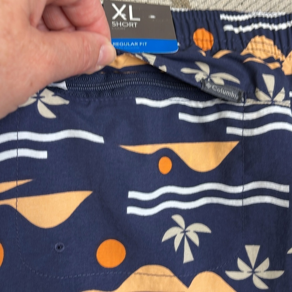 Columbia Sandy River II 3” Blue/Orange Athletic Shorts Nautical Pattern size XL - Picture 13 of 16